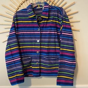 CHICO’S striped colorful jacket, Size 2 (12/L)